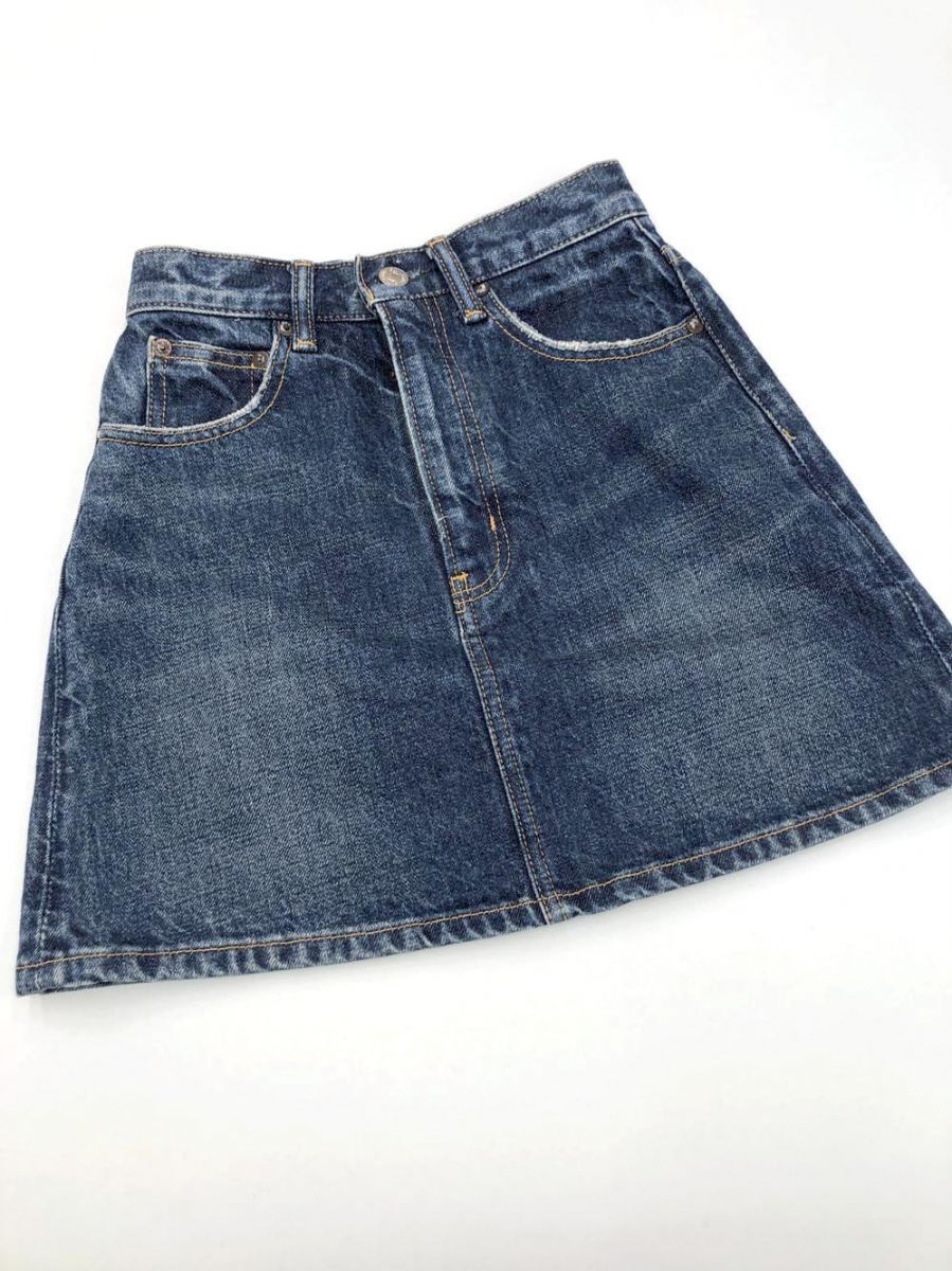 ゆうパケットOK ■SLY スライ ジーンズ ミニ デニムスカート size0/青 ■◇拍卖