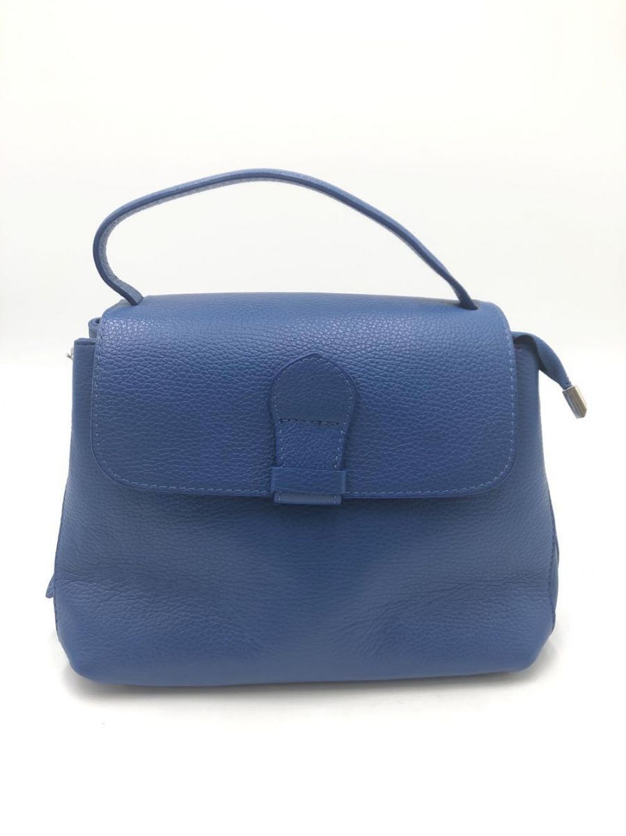 MODE FOURRURE モードフルーレ イタリアンカーフフラップ付バッグ バッグ ロイヤルブルー ■■◎拍卖