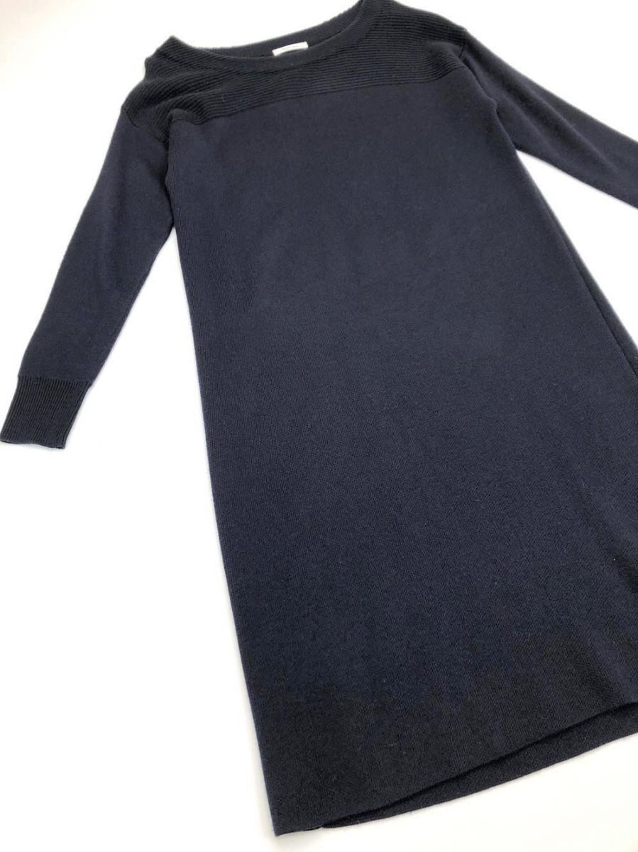 fredy emue フレディエミュ ニット 長袖 ロング ワンピース size38/紺 ◆■拍卖