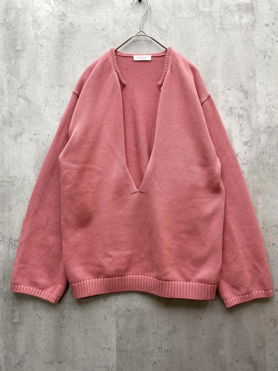 BEAUTY & YOUTH ビューティ&ユース ユナイテッドアローズ ディープスキッパーネックニットチュニック セーター /ピンク ■◇拍卖