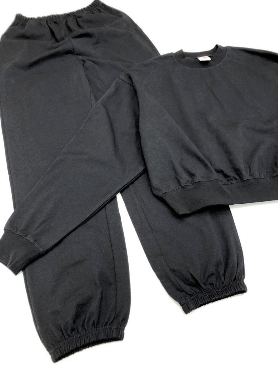 美品 FRUIT OF THE LOOM フルーツオブザルーム 金子恵治 長袖 ヘビーウエイト イージーパンツ セットアップ sizeM/黒 ◇■拍卖