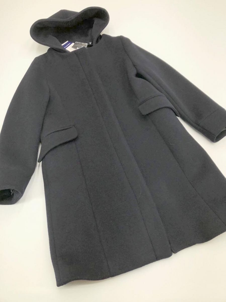 新品 le.coeur blanc ルクールブラン ソフトダブルクロスフードノーカラー コート size36/ネイビー ◆■◎拍卖