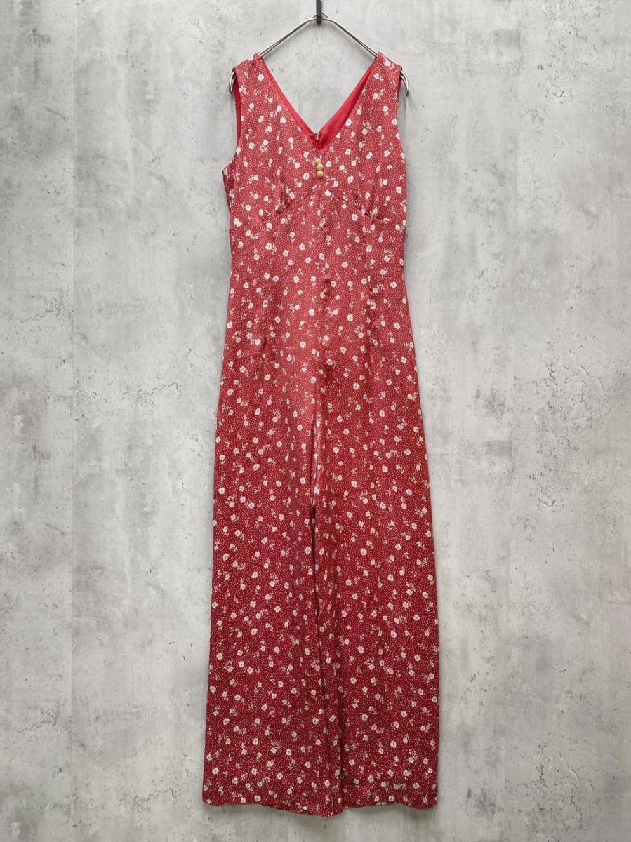 ゆうパケットOK LilyBrown リリーブラウン 小花柄 ロンパース サロペット オールインワン size1/赤 ■◇拍卖
