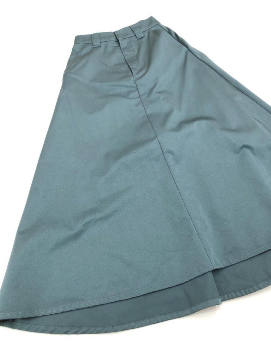 美品 Dikers ディッキーズ ベイフロー 無地 フレアマキシ スカート sizeS/緑 ■■拍卖