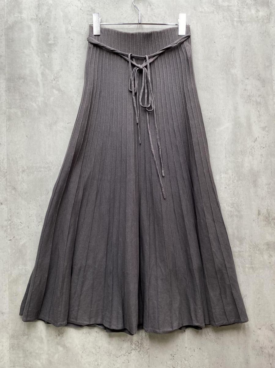 Mila Owen ミラオーウェン 09WNS201075 リブニットフレア ロング スカート size0/グレー ■◇拍卖