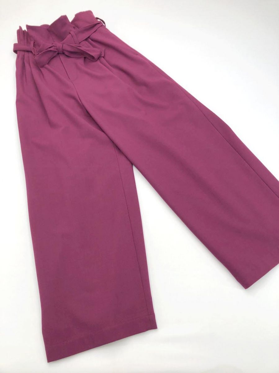 36Quatre-Neuf カトルナフ ワイドパンツ size38/紫 ■◇拍卖