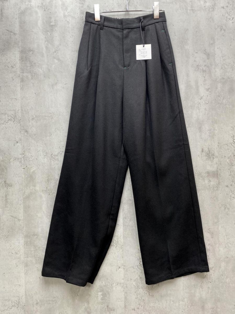新品 LIAN リアン 232-313A3095 ツイードワイドタック パンツ sizeF/黒 ■◇拍卖