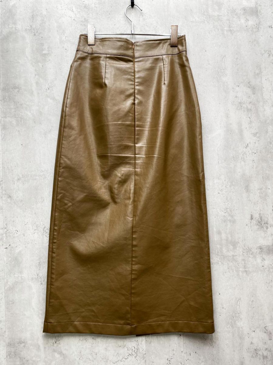 ゆうパケットOK SELECT MOCA セレクトモカ フェイクレザー ロング タイト スカート sizeM/ブラウン ■◇拍卖