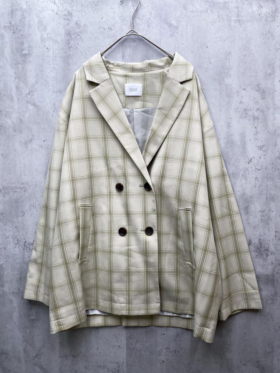 ゆうパケットOK 美品 LOWRYS FARM ローリーズファーム LF722003AD チェック 長袖 ジャケット sizeF/緑 ■◇拍卖