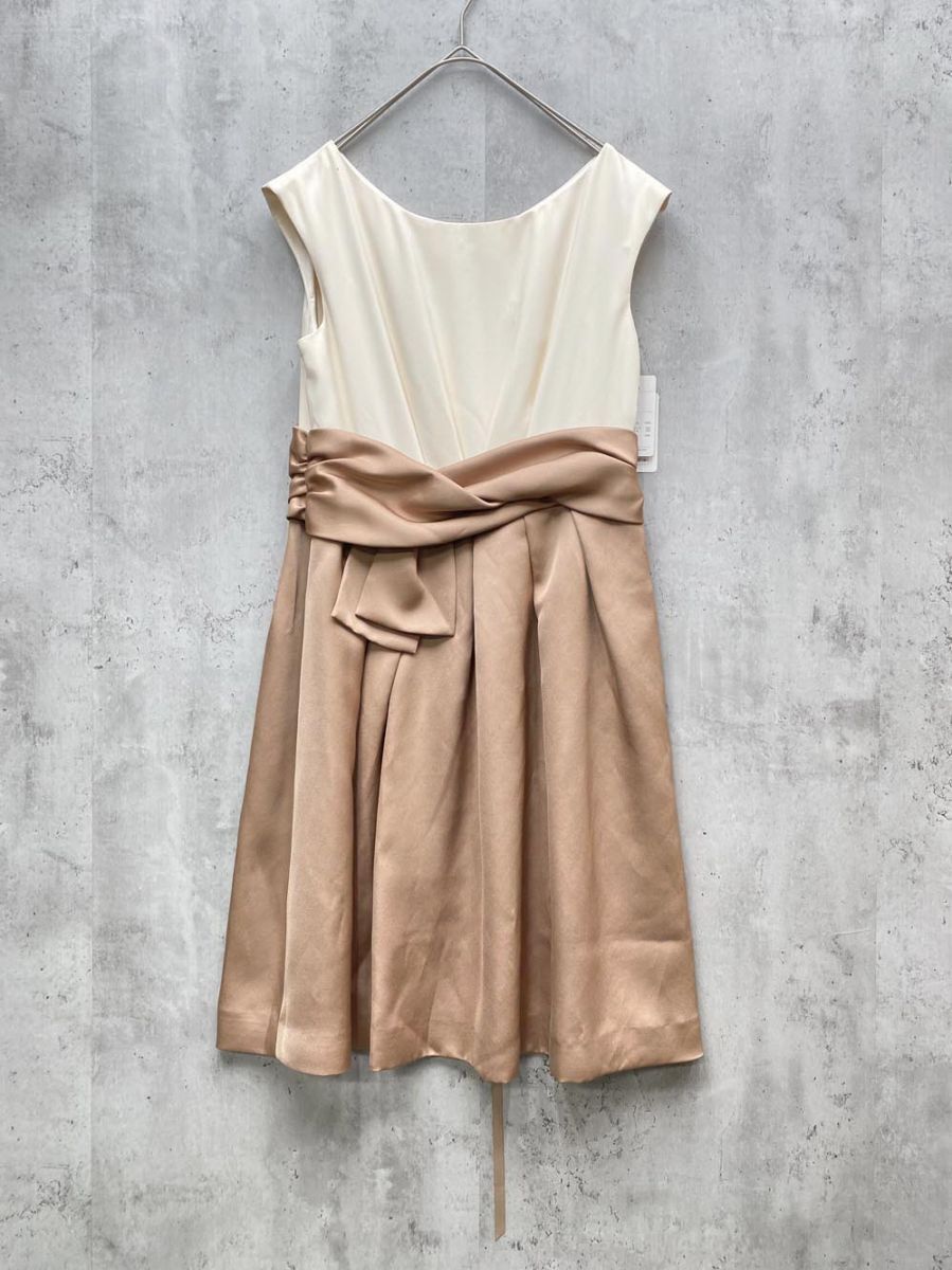 ゆうパケットOK 新品訳あり■AIMER エメ ノースリーブ ロング ワンピース size9号/アイボリーxベージュ ■◆拍卖