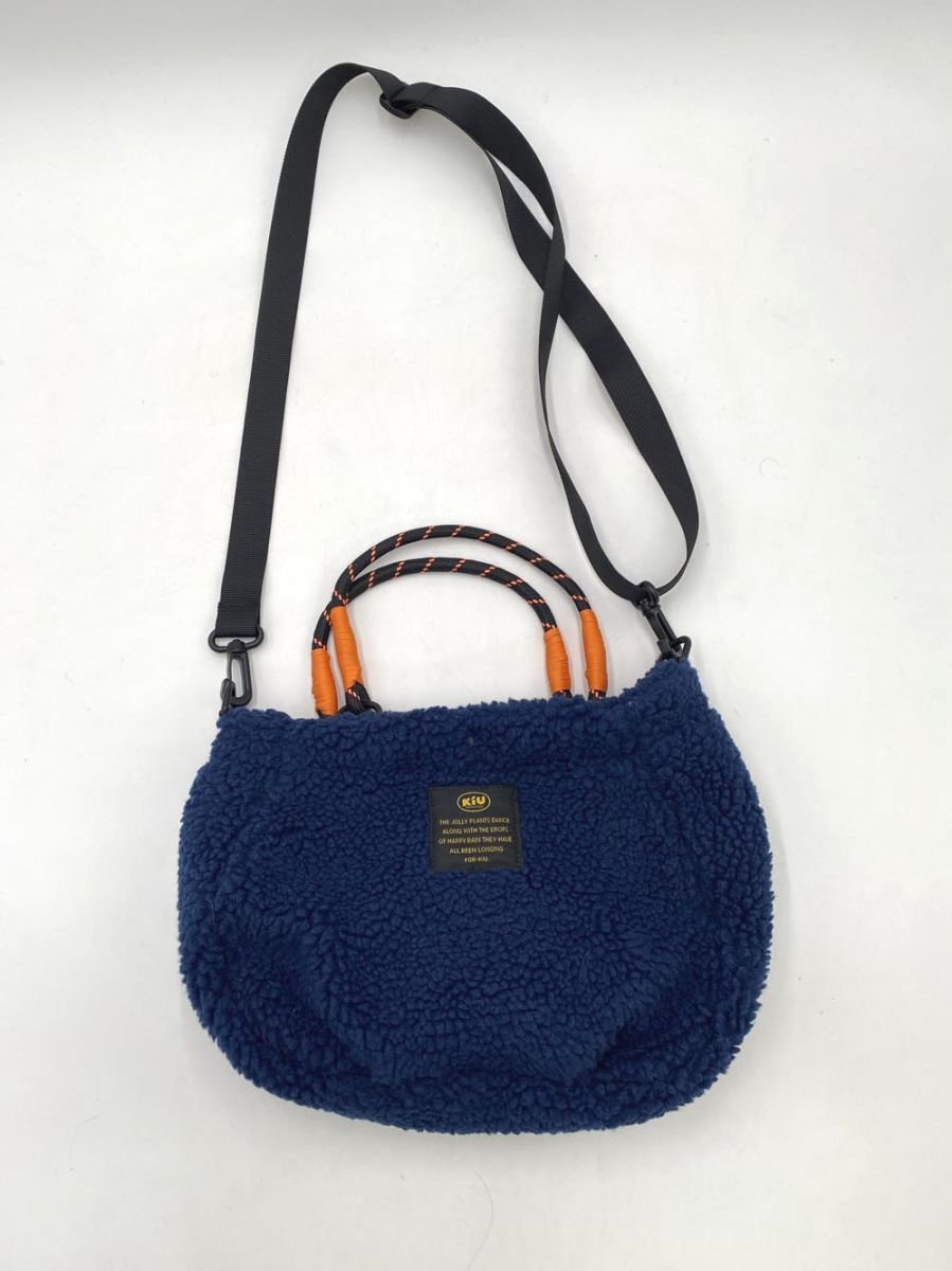 ゆうパケットOK KIU キウ ボア ショルダー バッグ 紺 ◆■拍卖