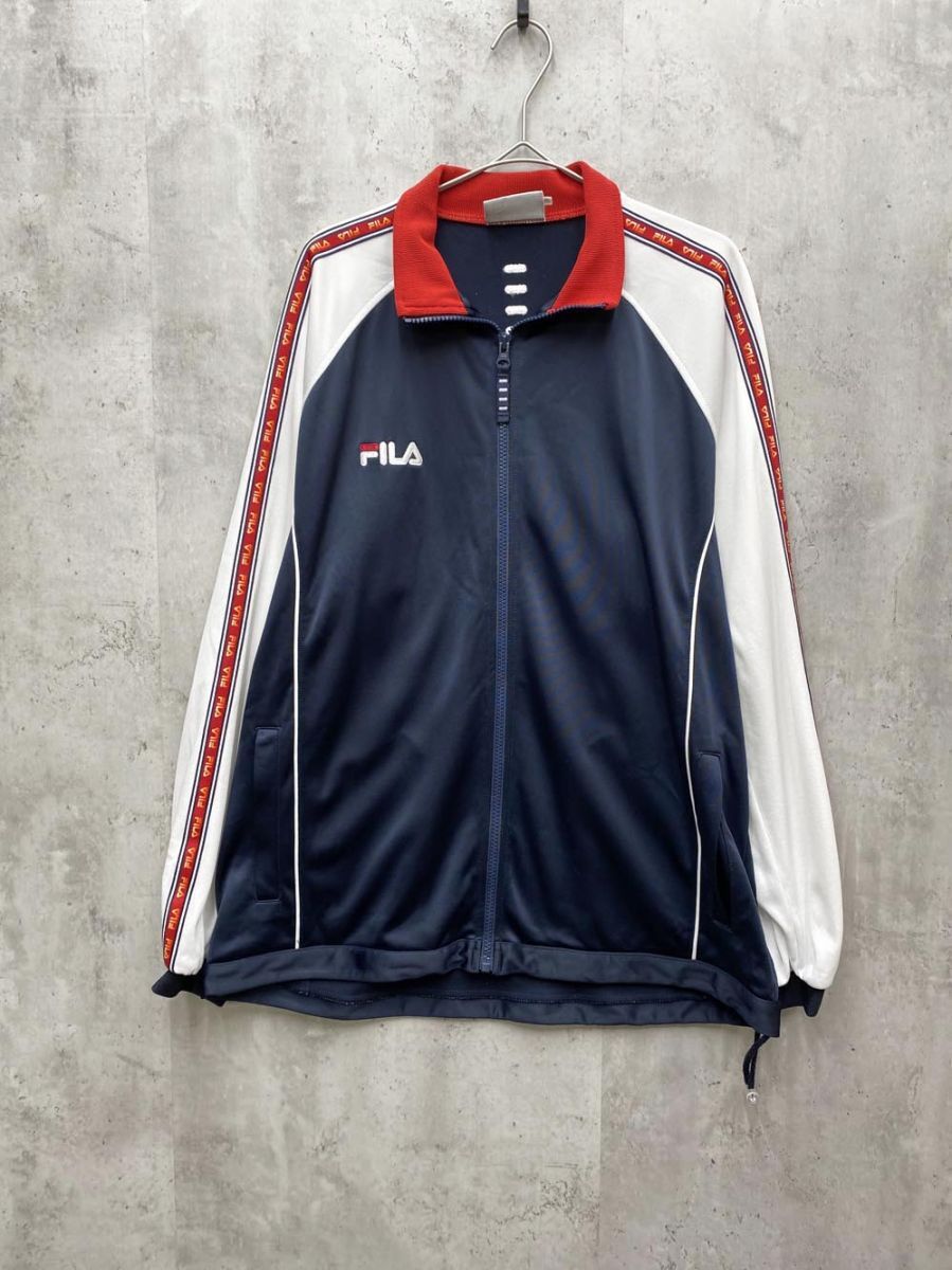 ゆうパケットOK FILA フィラ 16JUW3461 トラック ジャケット ジャージ 袖ラインテープ sizeM/白x紺 ■■拍卖