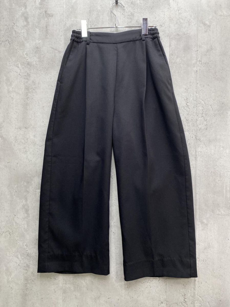 ゆうパケットOK nano universe ナノユニバース 吸湿発熱マシンウォッシャブル2WAYパンツ ワンタック センタープレス sizeF/黒 ◆■拍卖