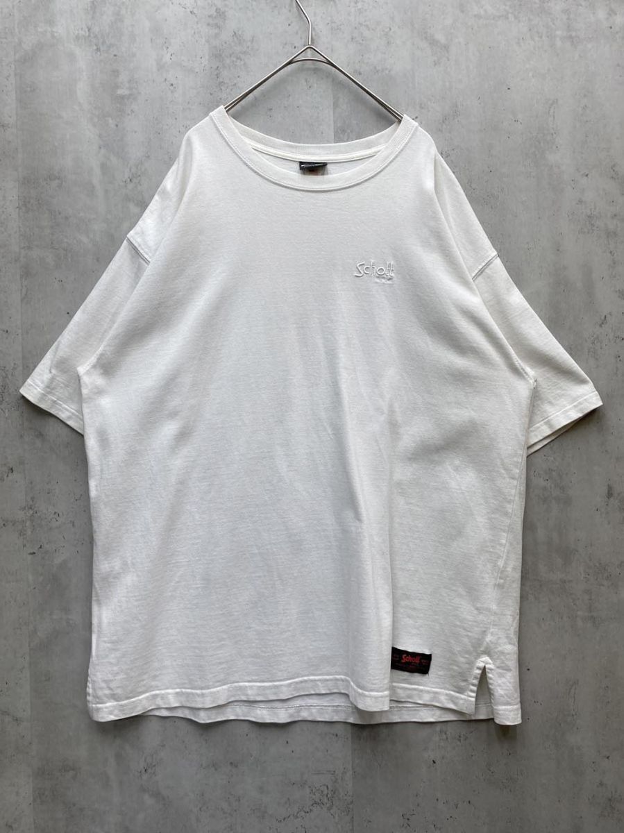 ゆうパケットOK ■SCHOTT ショット オーバーサイズ ベーシックロゴ Tシャツ sizeL/ホワイト ■◆拍卖
