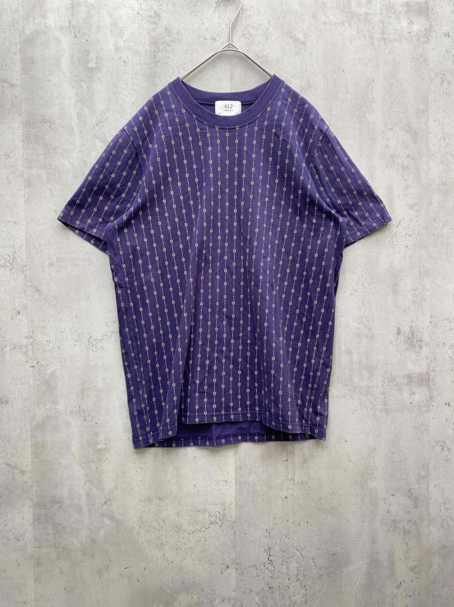 ゆうパケットOK 417 EDIFICE 417 エディフィス Uネック 半袖 Tシャツ sizeM/紫 ■◆拍卖