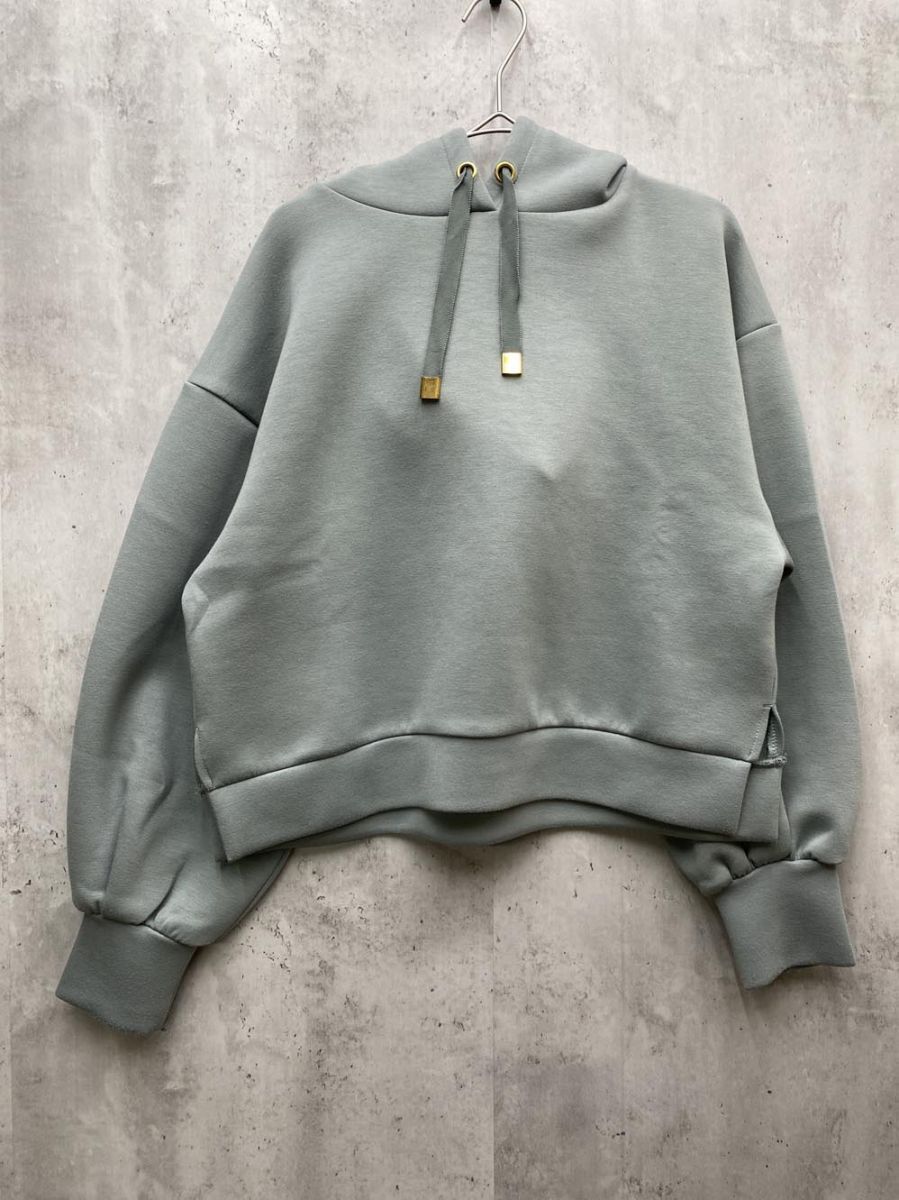 LAGUNAMOON ラグナムーン ショートスリットパーカー プルオーバー 長袖 無地 sizeF/緑 ■◇拍卖