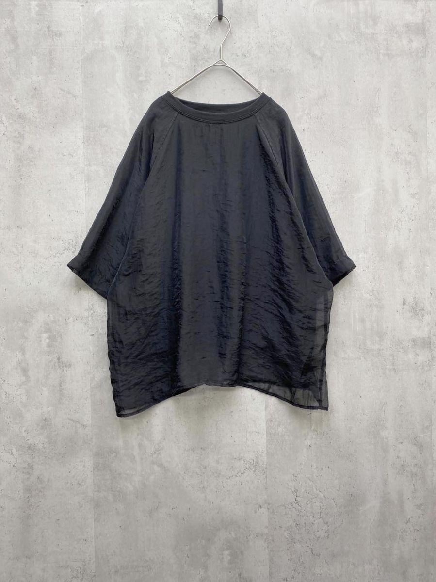 ゆうパケットOK notch. ノッチ チュール オーガンジー Tブラウス シャツ sizeF/黒 ■◆拍卖