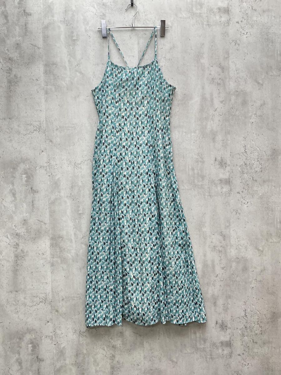 MERCURYDUO マーキュリーデュオ 002130300301-02 ジオメトリックロングキャミワンピース sizeF/緑 ■◆拍卖