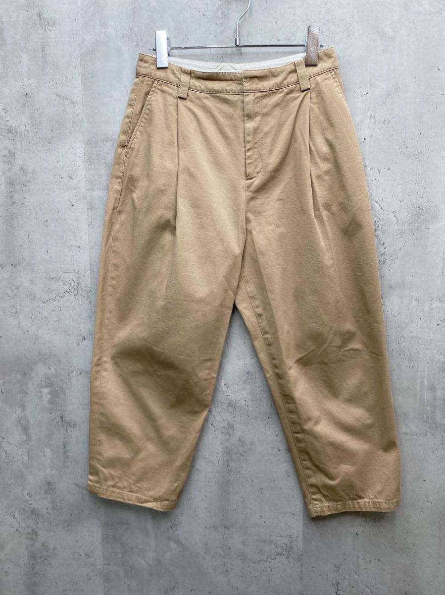 ゆうパケットOK IENA イエナ クロップド丈 チノパン タック テーパード パンツ size36/ライトブラウン ■■拍卖