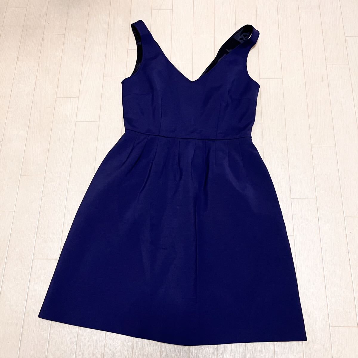 和721★ Max&Co. マックスアンドコー ノースリーブ ワンピース 膝丈ほど 42 ネイビー レディース拍卖