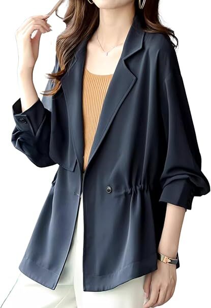 未使用 テーラードジャケット レディース 薄手 きれいめ バックギャザー 通勤 リクルート拍卖