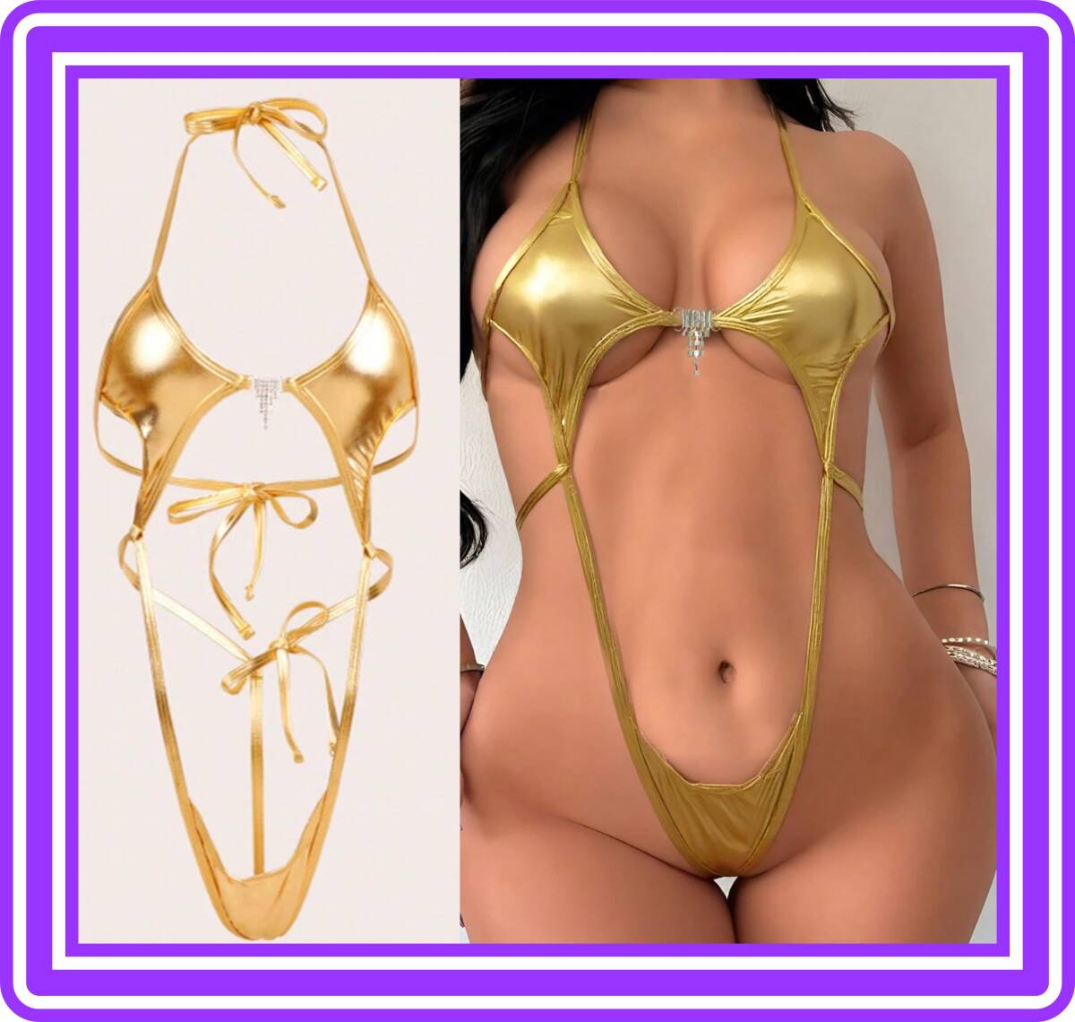 ★超素敵★ゴールド★ボディスーツ★テディ風★金★無駄のないデザイン★ハイレグ&Tバック★GOLD★大人可愛いくSexy★O16拍卖