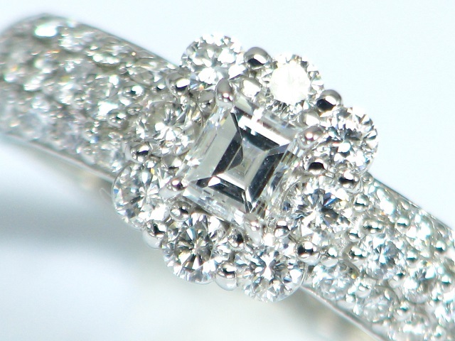 【宝石屋本舗】高品質天然ダイヤモンド 0.23ct 0.77ct PT900 パヴェリング(宝石鑑定書とソーティング(検査証)付拍卖