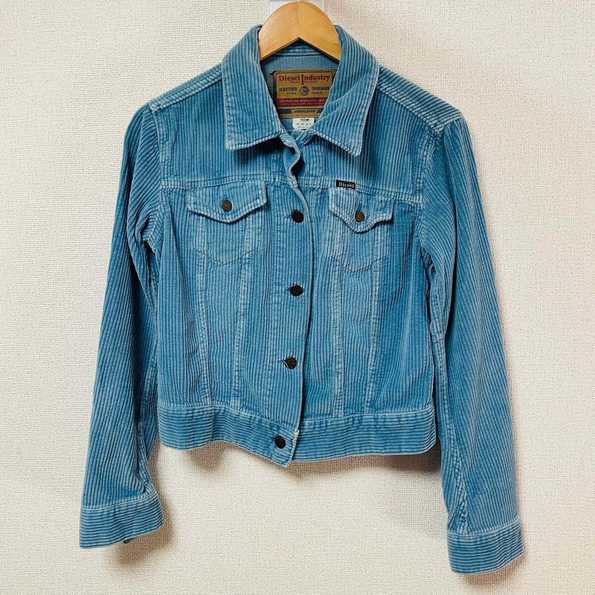 DIESEL ディーゼル イタリア製 コードュロイジャケット 古着 ブルー レディース M拍卖