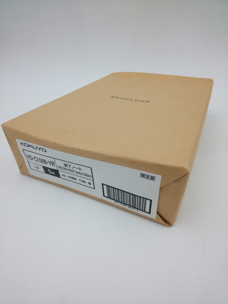 ○KOKUYO 装丁ノート HG-C100B-YR 5冊 限定版、A5サイズ 中横罫 70枚 橙○RECORD BOOK Century Edition拍卖