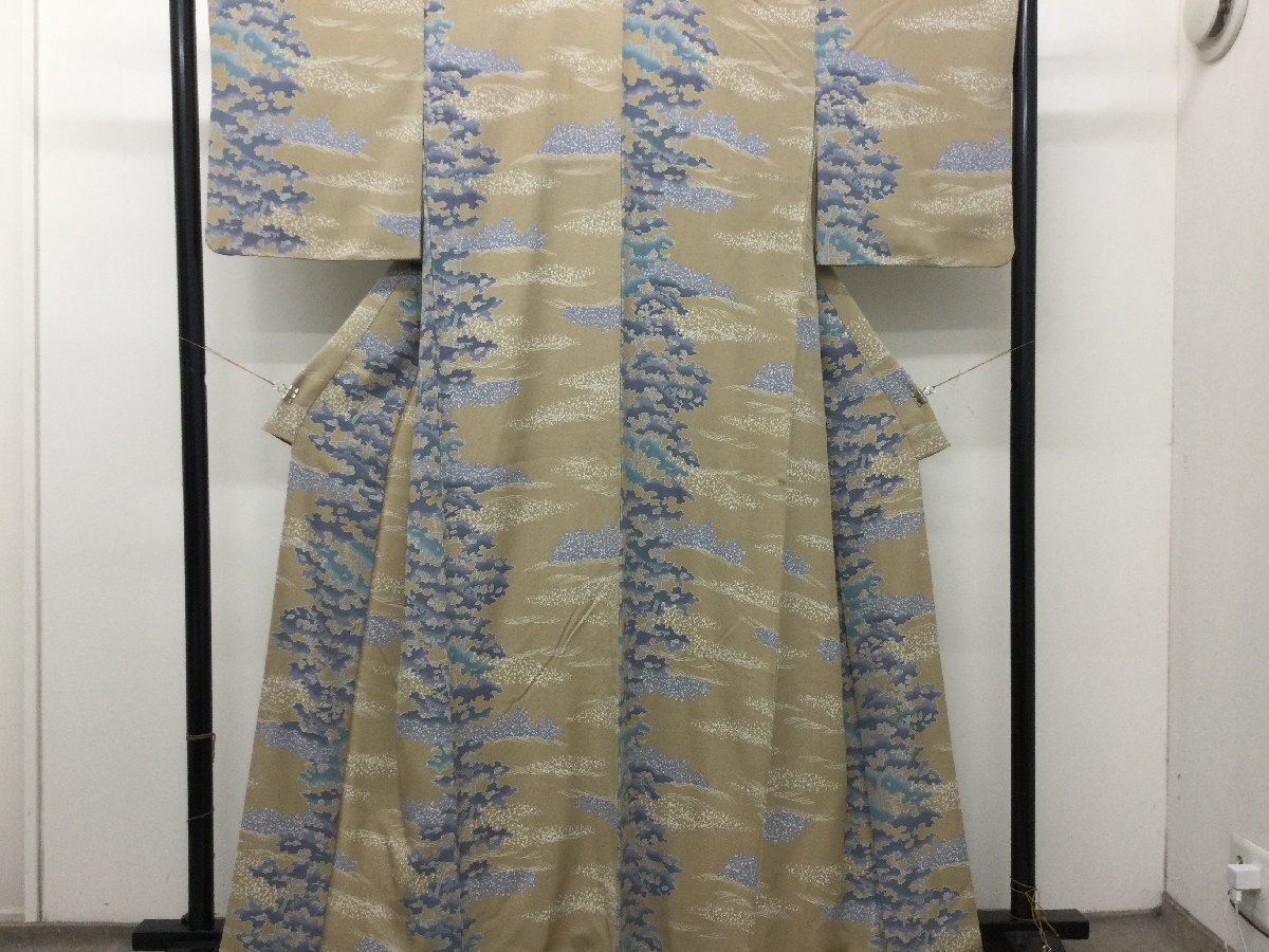 〔楽布特選〕P33392 一越縮緬 小紋 袷 オークション t拍卖