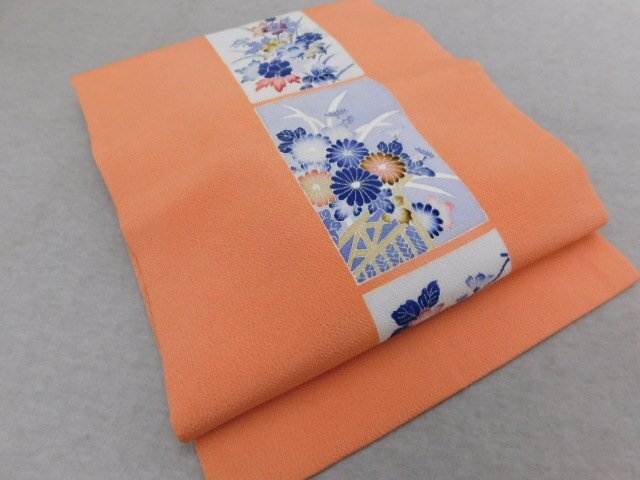 〔楽布〕P33321 手描き友禅 鬼縮緬 名古屋帯c拍卖