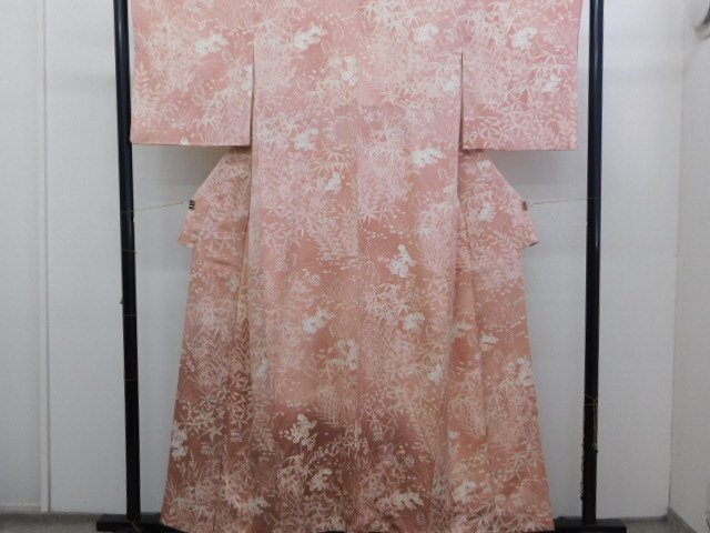 〔楽布特選〕P33365 手描きローケツ染め ぼかし 付下げ 袷 オークション t拍卖