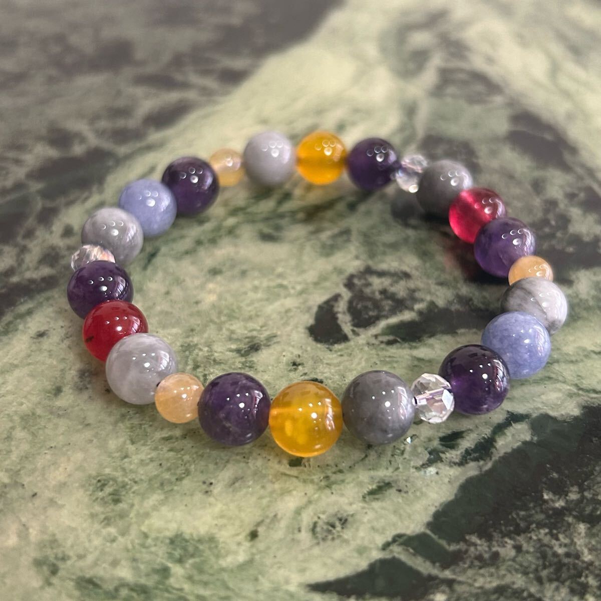 【新品】天然石ブレスレット★15cm アメジスト ボルドーアゲート ミックス 紫 パワーストーン 運気上昇 開運 お守り アクセサリー拍卖