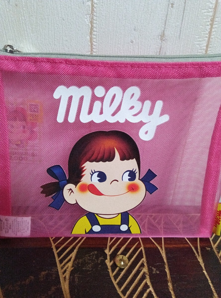 韓国限定ダイソー、ミルキー、シースルポーチ、ピンク、新品拍卖