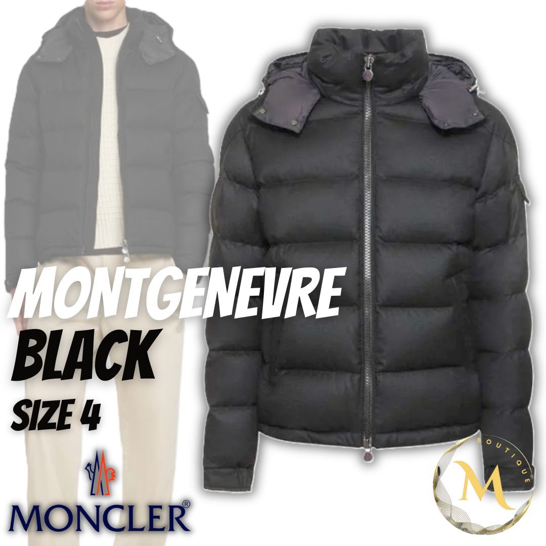XLサイズ【新品未使用タグ付き】MONCLER MONTGENEVRE モンジュネーブル TG4 ブラック色 黒色 本物認証 ◆定価37万円◆拍卖