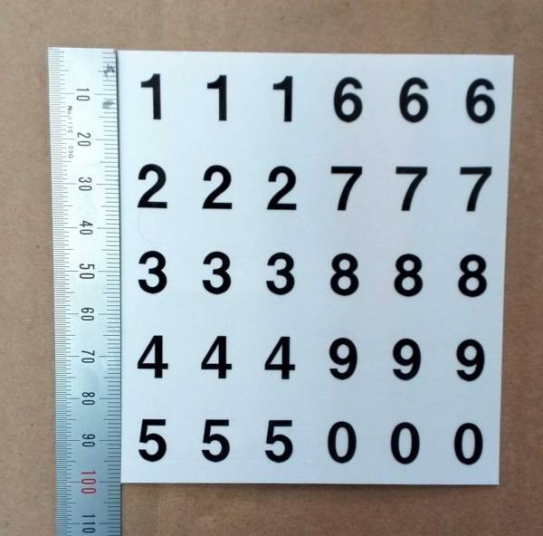 数字(ナンバー)カッティングシール たて10mm 黒 太字(30個)拍卖