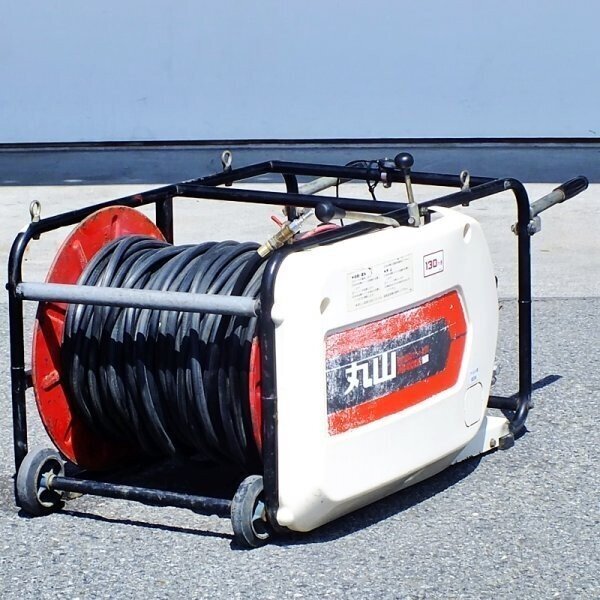 群馬】丸山 セット動噴 M410ESR 6馬力 130m キャスター 自動巻取り 噴霧機 散布機 散布 消毒 薬剤 農薬 防除 散水 放水 中古 マルヤマ 三菱拍卖