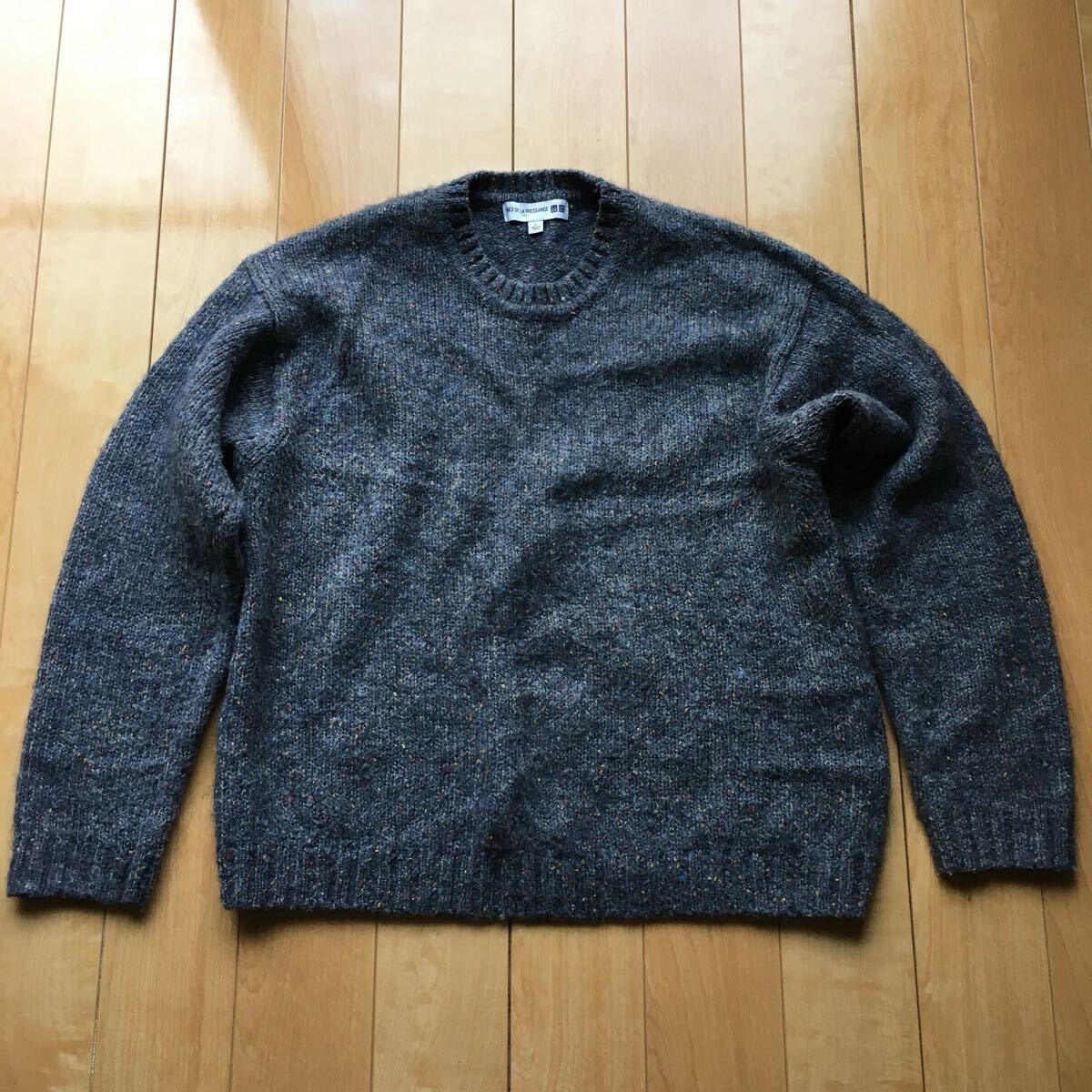 ユニクロ×イネス カラーネップクルーネックセーター 214-1-35 レディース L ダークグレー拍卖