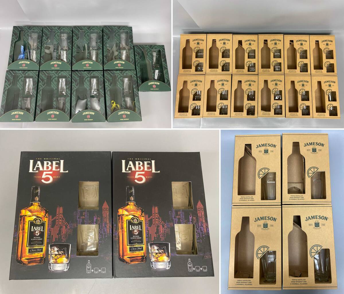 JEMESON グラス LABEL5 グラス 大量まとめて 23箱(グラス50点) ジェムソン 未使用保管現状品 / 同梱不可 / 2個口で発送【0424k-1】拍卖