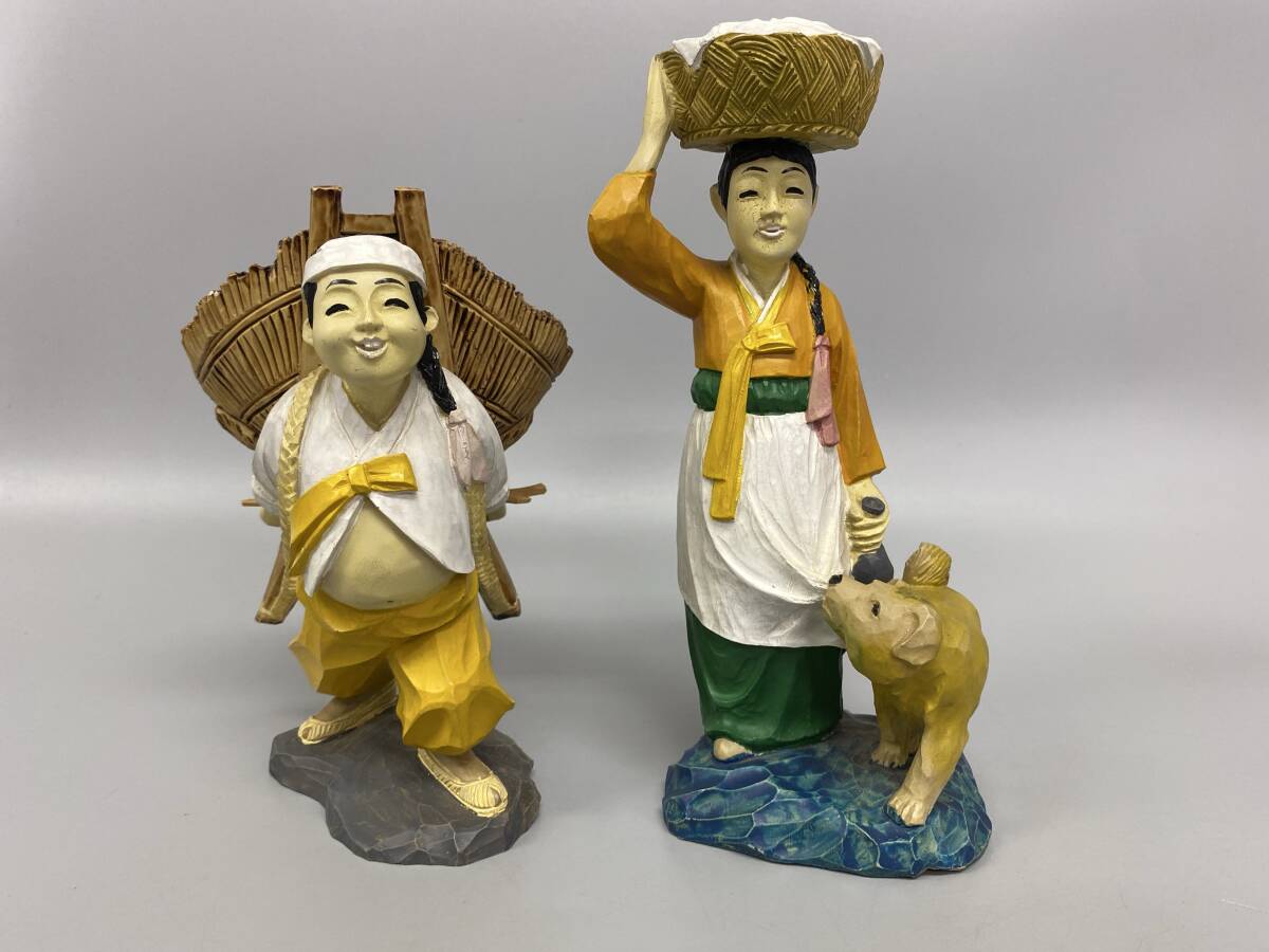 チョゴリ 韓国 朝鮮 民族人形 置物 2点まとめて 中古保管現状品 / 並品 画像多数【0424k-13】拍卖