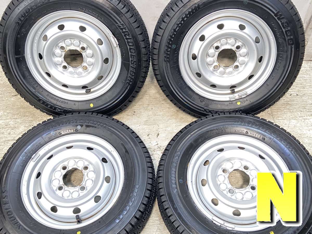 中古タイヤ スタッドレスタイヤ ホイールセット 4本セット 145/80R12 80/78LT TOPY M74 12x3.5 100-4穴 ブリヂストン W300拍卖