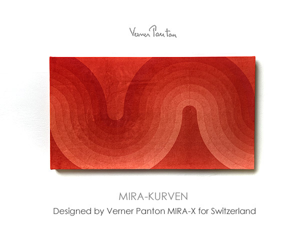 貴重 デッドストック Verner Panton 発色が綺麗なレッドグラデーション MIRA-KURVEN パントン MIRA-X製オリジナル 特大サイズで迫力満点拍卖