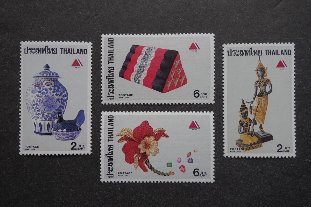 外国切手: タイ切手 「芸術と工芸の年」4種完 未使用拍卖