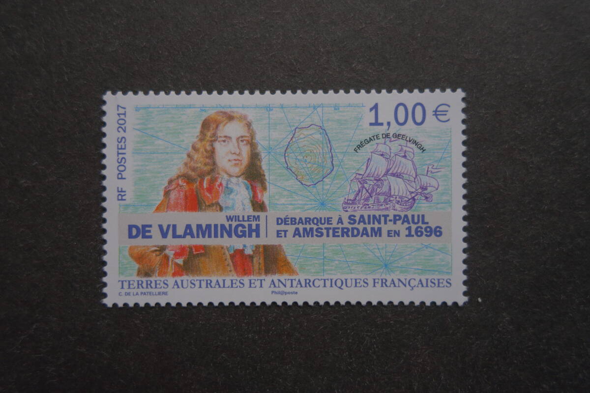 外国切手: 仏領南方南極地域切手 「ウィレム・ドゥ・ヴラミン」 (オランダ人探検家) 1種完 未使用拍卖