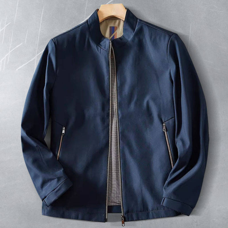 W1013-3XL紺色 防風&撥水!新品 メンズ 立ち襟 ジャケット 高級サテン生地 耐摩耗 防シワ 着心地快適 春秋 ビジネス カジュアル アウター拍卖