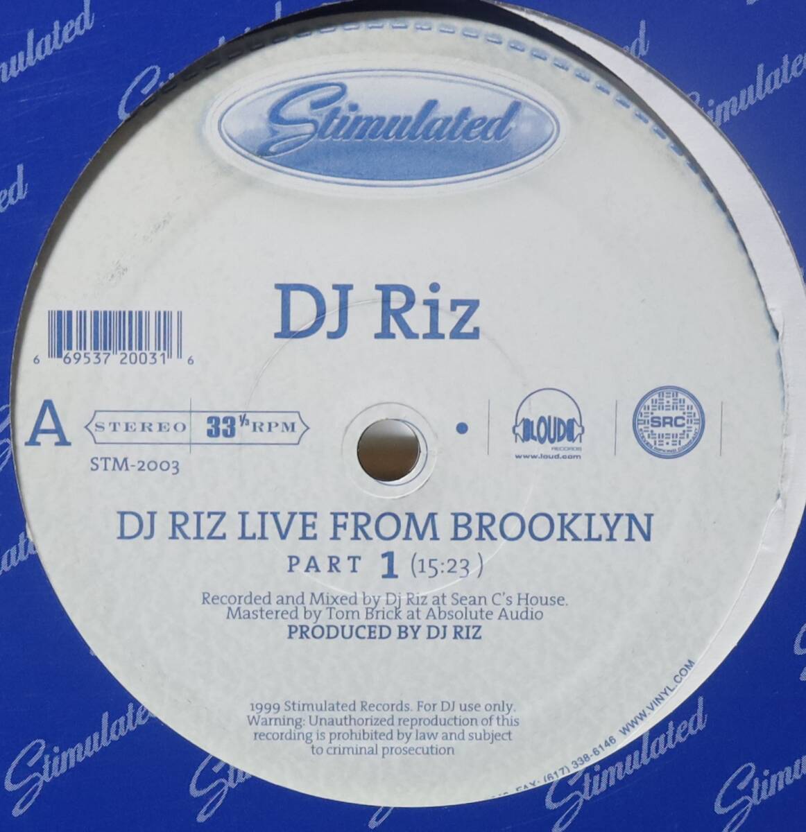 【廃盤12inch】DJ Riz / Live From Brooklyn拍卖