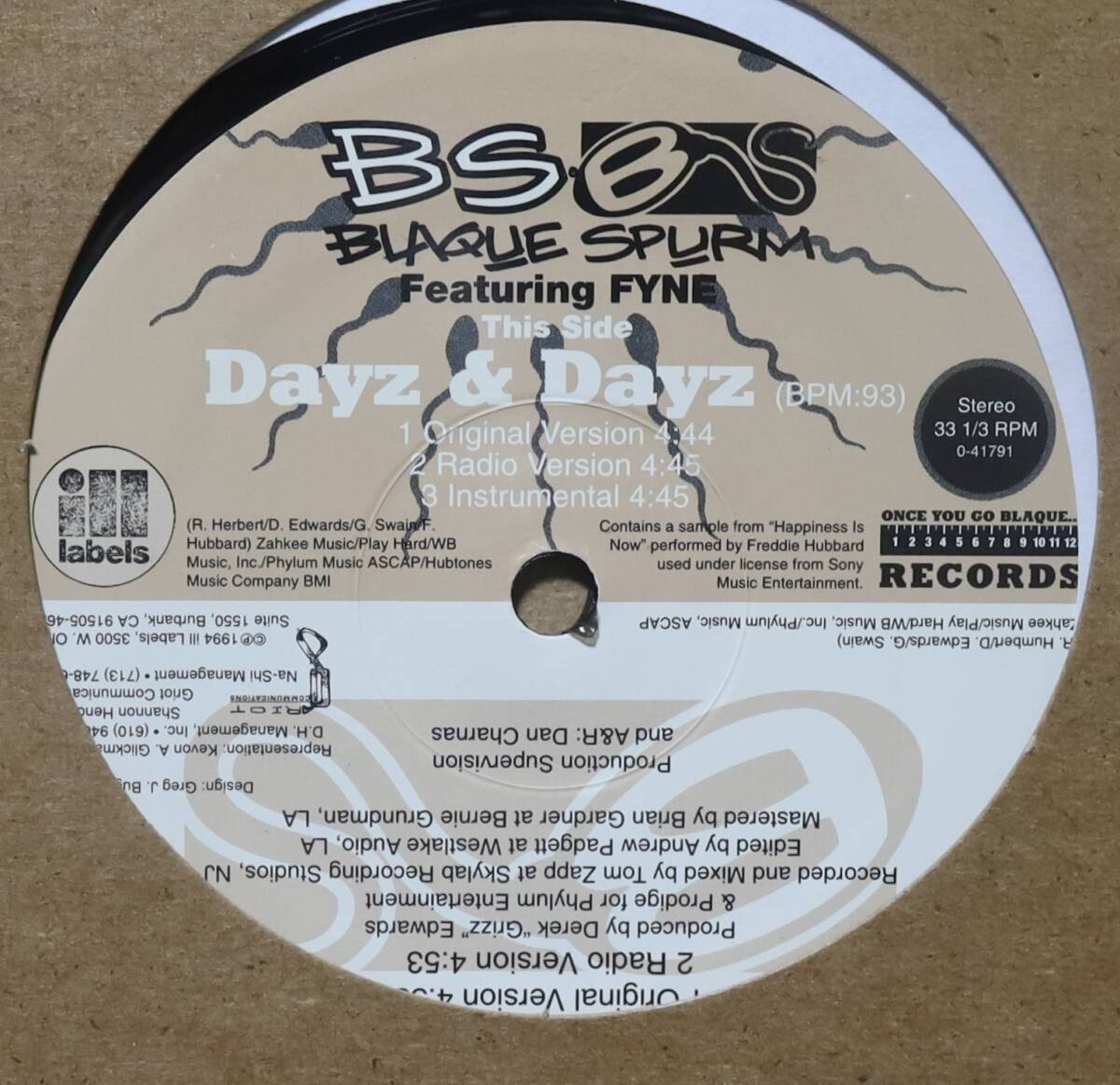 【廃盤12inch】Blaque Spurm / Dayz & Dayz拍卖