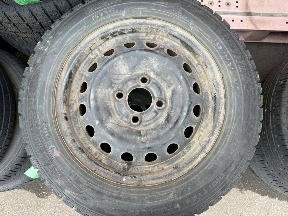 Y1244 165/70R14 81Q ダンロップ DUNLOP 2017年 PCD100 4H 5.5J マーチ nk13 4本セット拍卖