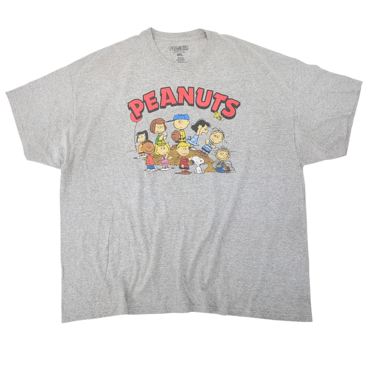 4XL PEANUTS スヌーピー 半袖 Tシャツ キャラクター ビッグサイズTシャツ オーバーサイズT シャツ グレー ts2948拍卖