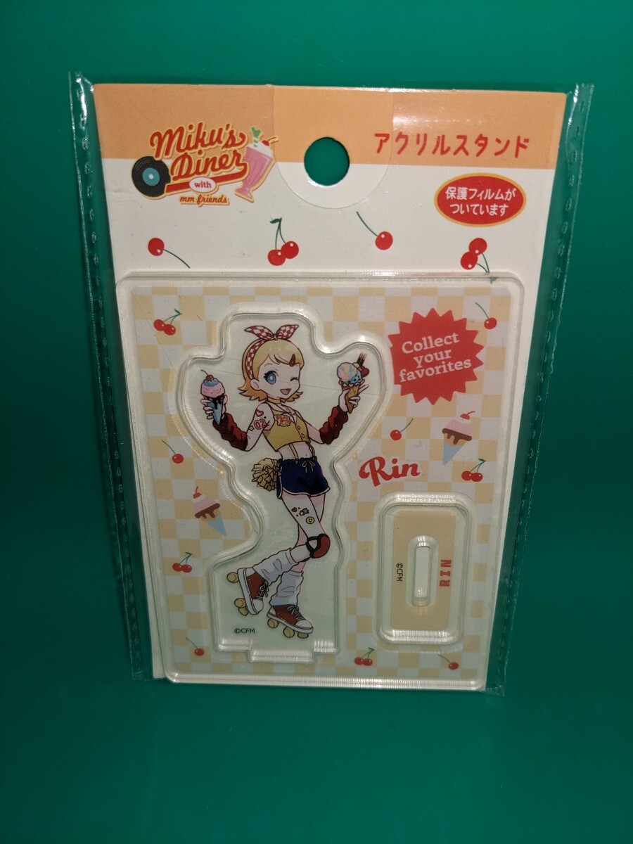◇初音ミク リン アクリルスタンド ダイソー ダイナー柄 ボーカロイド拍卖